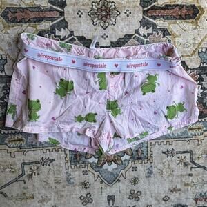 Vintage Y2k Aeropostale Mini Comfy Booty Shorts Frog Lounge Low Rise Sleep Med